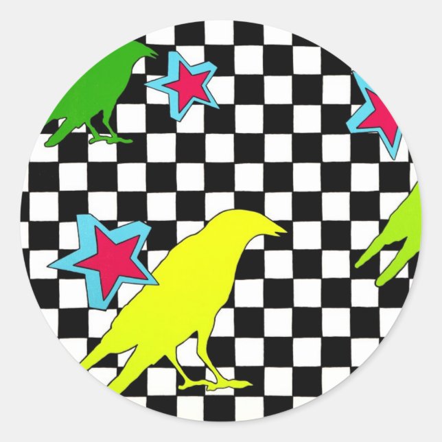 "As the crow flies" Classic Round Sticker (Front)