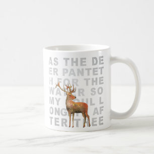 As the Deer Hymn Watercolor Deer Scripture Mug
