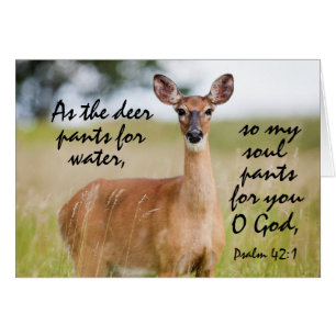 As the deer pants for water Bible Psalm 42 Card
