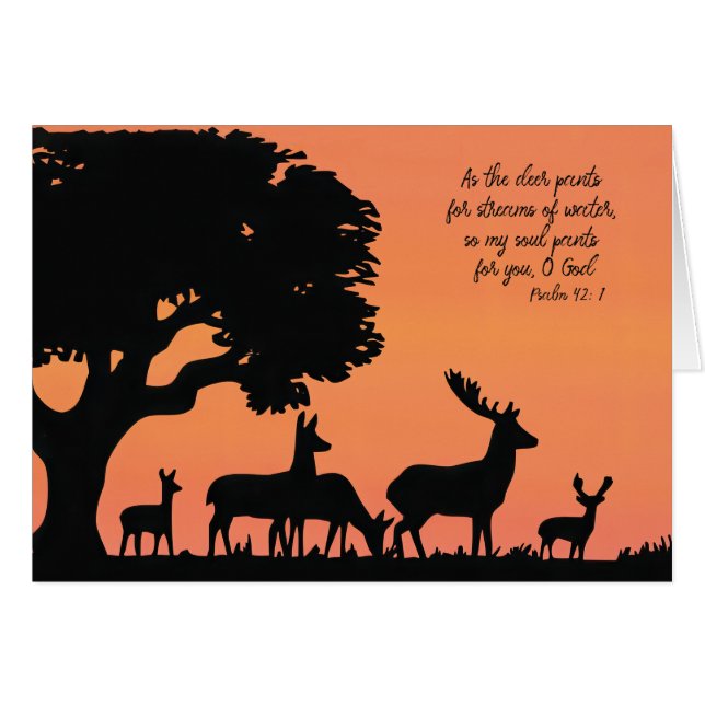 As the deer pants for water Deer Tree silhouette  (Front Horizontal)