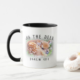 As The Deer Psalm 42:1 Baby Fawn Christian Mug
