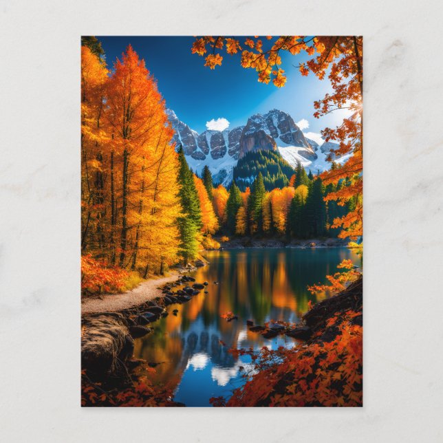 As the leaves begin to change colour and fall gent holiday postcard (Front)