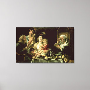 As the Old Sing, so the Young Pipe, 1638 Canvas Print