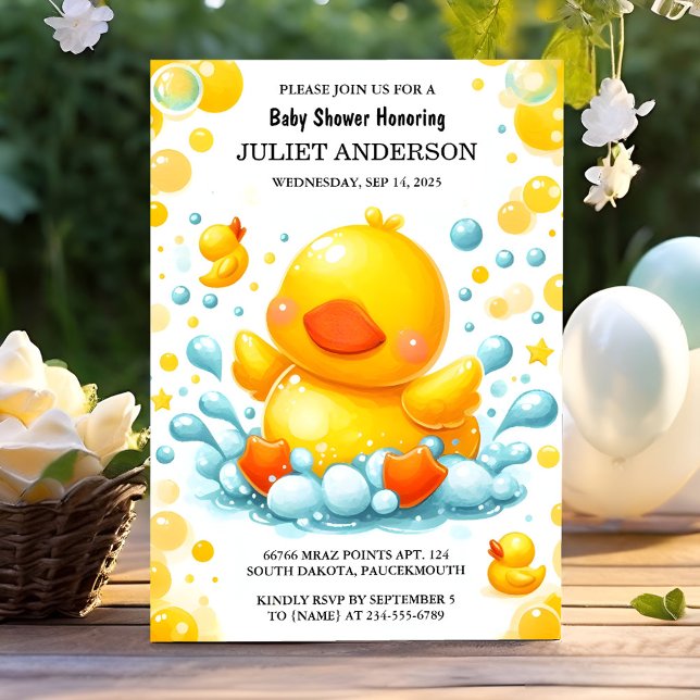 As Toy Pool Foam Bash Twin Rubber Duck Baby Shower Invitation (Creator Uploaded)
