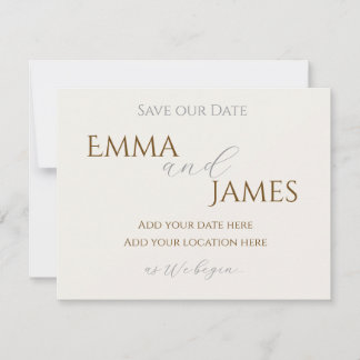 As We begin Minimalist Save the Date Announcement
