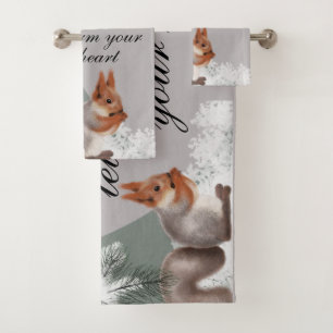 As winter weaves its snowy art, let gratitude warm bath towel set