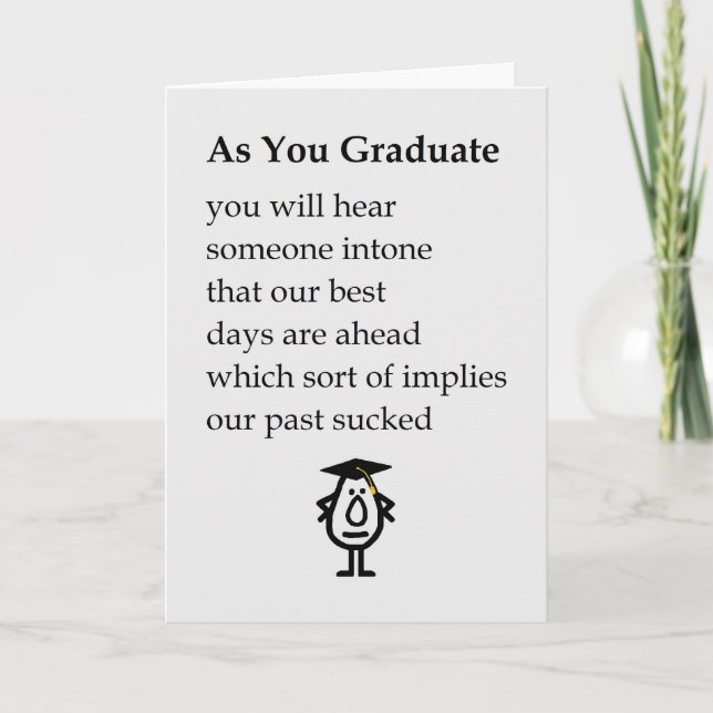 As You Graduate, College Graduation Congrats Poem Card (Front)