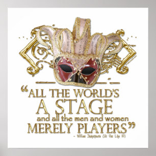 As You Like It Stage Quote (Gold Version) Poster