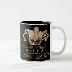 As You Like It Stage Quote (Gold Version) Two-Tone Coffee Mug