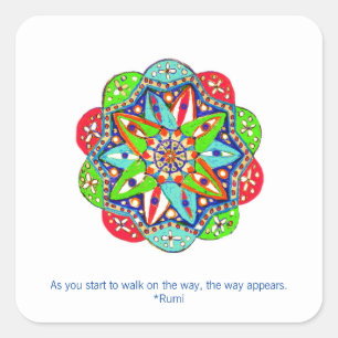As you start to walk on the way, the way appears. square sticker