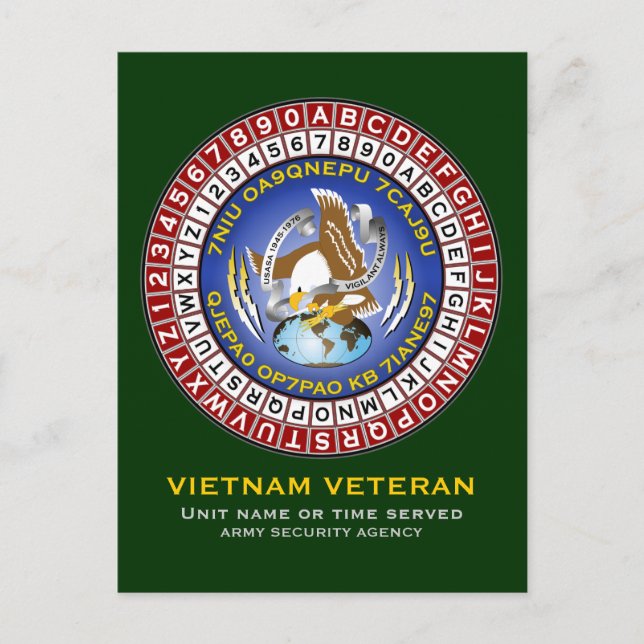 ASA Cipher Wheel 1 Postcard (Front)