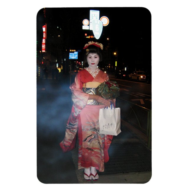 Asakusa Geisha Neo Tokyo Magnet (Vertical)