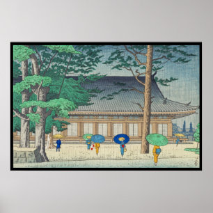 Asano Takeji Rain at Sanjusangendo Temple art Poster