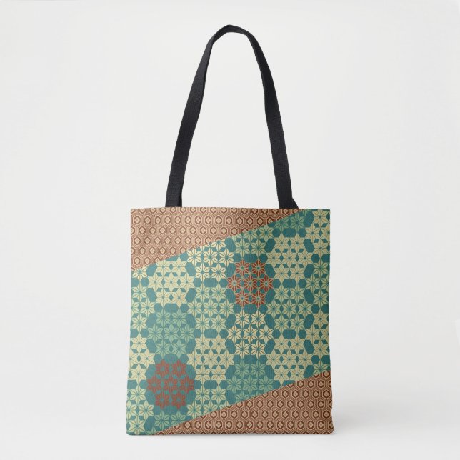 Asanoha and Kikkou Pattern Tote Bag (Front)