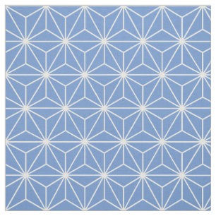 Asanoha Geometric Stars Blue Fabric