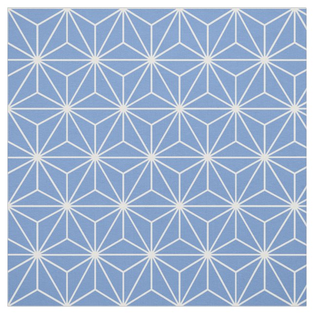 Asanoha Geometric Stars Blue Fabric (Swatch)