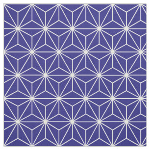 Asanoha Geometric Stars Dark Blue Fabric