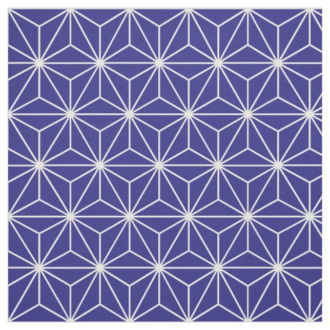 Asanoha Geometric Stars Dark Blue Fabric (Swatch)