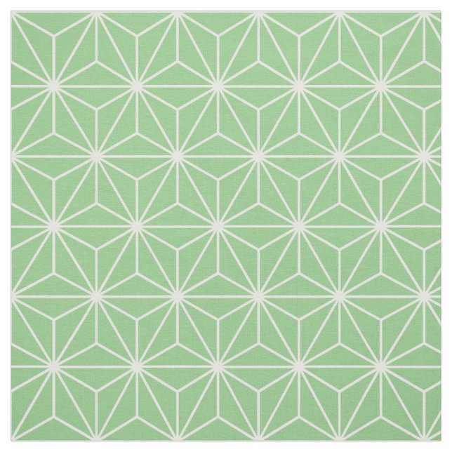 Asanoha Geometric Stars Sage Green Fabric (Swatch)