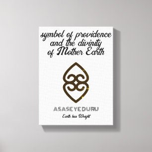 Asase Ye Duru Earth Weight Adinkra Symbol Design Canvas Print