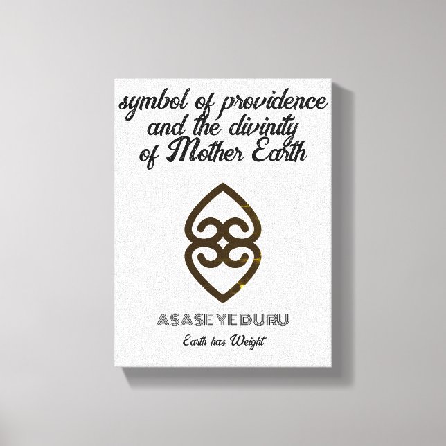 Asase Ye Duru Earth Weight Adinkra Symbol Design Canvas Print (Front)