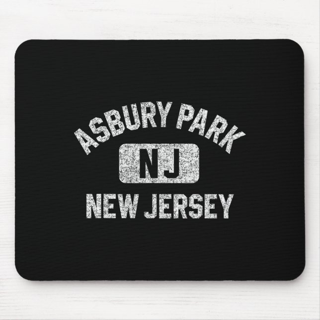 Asbury Park New Jersey Gym Style Distressed White  Mouse Mat (Front)