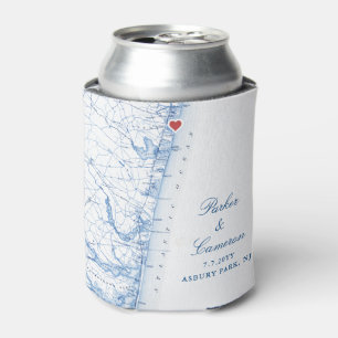 Asbury Park New Jersey Map Wedding Favour Drink Can Cooler
