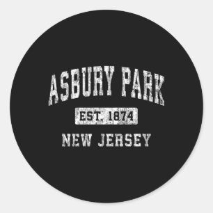 Asbury Park New Jersey Nj Established Sports Classic Round Sticker