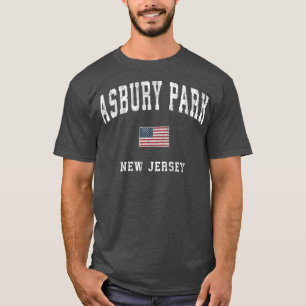 Asbury Park New Jersey NJ Vintage American Flag T-Shirt