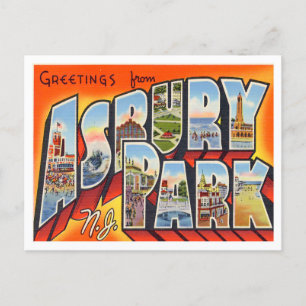 Asbury Park, New Jersey Vintage Big Letters Postcard