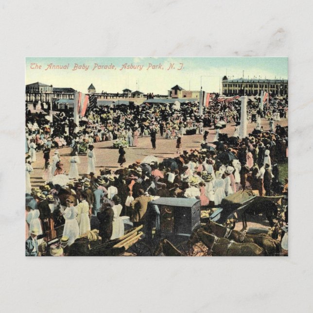 Asbury Park NJ, Baby Parade, 1910s Postcard (Front)