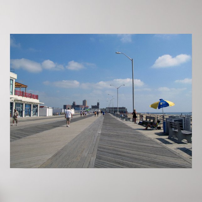 Asbury Park NJ Boardwalk and stores Poster (Front)