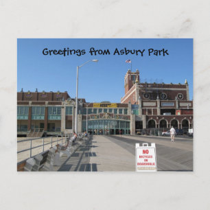 Asbury Park NJ Boardwalk Paramount Convention H... Postcard