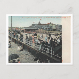 Asbury Park NJ, Watching Bathers, Boardwalk, 1906  Postcard