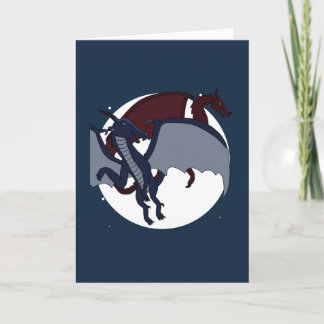 Ascended Mythical Fantasy Dragon Moon Blank Inside Card