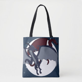 Ascended Mythical Fantasy Dragon Moon Gamer Tote Bag