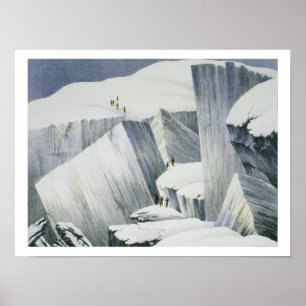 Ascending a Cliff, from 'A Narrative of an Ascent Poster