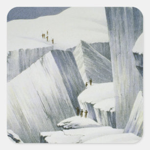 Ascending a Cliff, from 'A Narrative of an Ascent Square Sticker