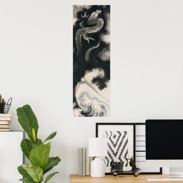 Ascending Dragon by Katsushika Hokusai Poster (Home Office)