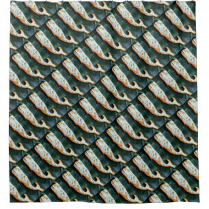 ascending driftwood whale pod design shower curtain
