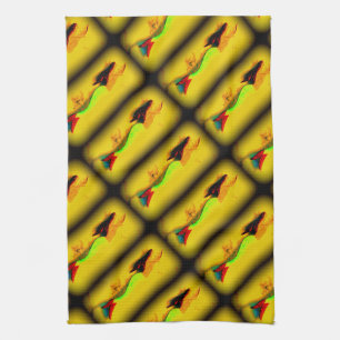 ascending mermaids kitchen towels