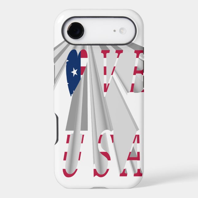 Ascending Patriotism: I Love USA Perspective Art (Back)