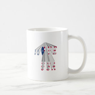Ascending Patriotism: I Love USA Perspective Art Coffee Mug