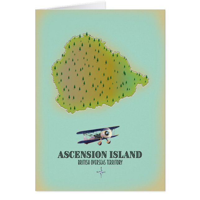 Ascension island british overseas territory map (Front)