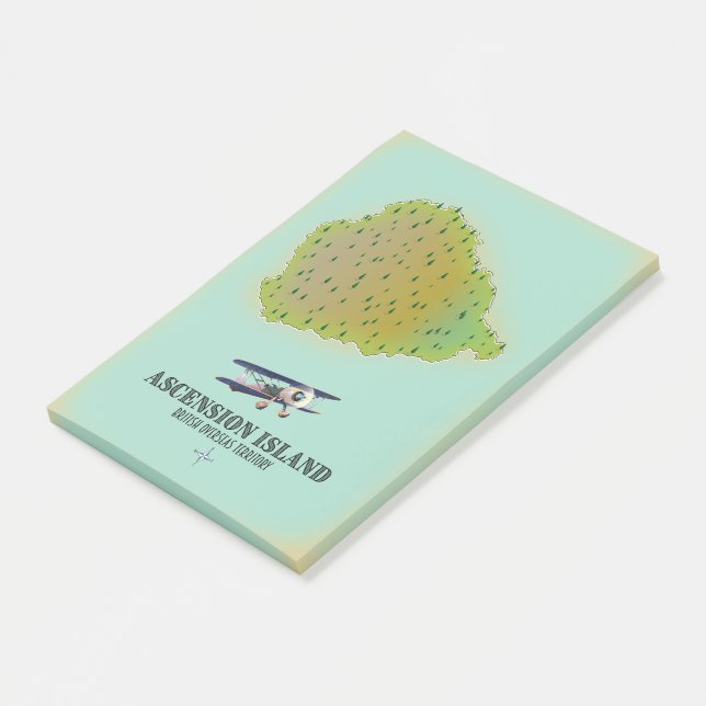 Ascension island british overseas territory map post-it notes (Angled)