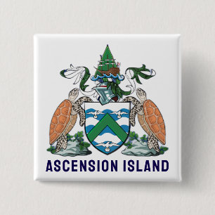 Ascension Island coat of arms 15 Cm Square Badge