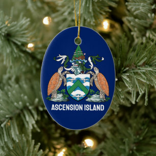 Ascension Island coat of arms Ceramic Tree Decoration