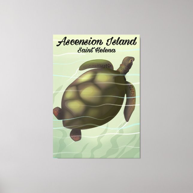Ascension Island Sea Turtle Canvas Print (Front)