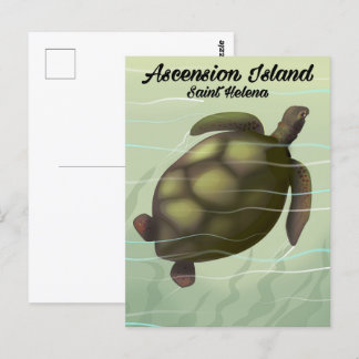 Ascension Island Sea Turtle Panel Wall Art Postcard