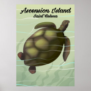 Ascension Island Sea Turtle Poster